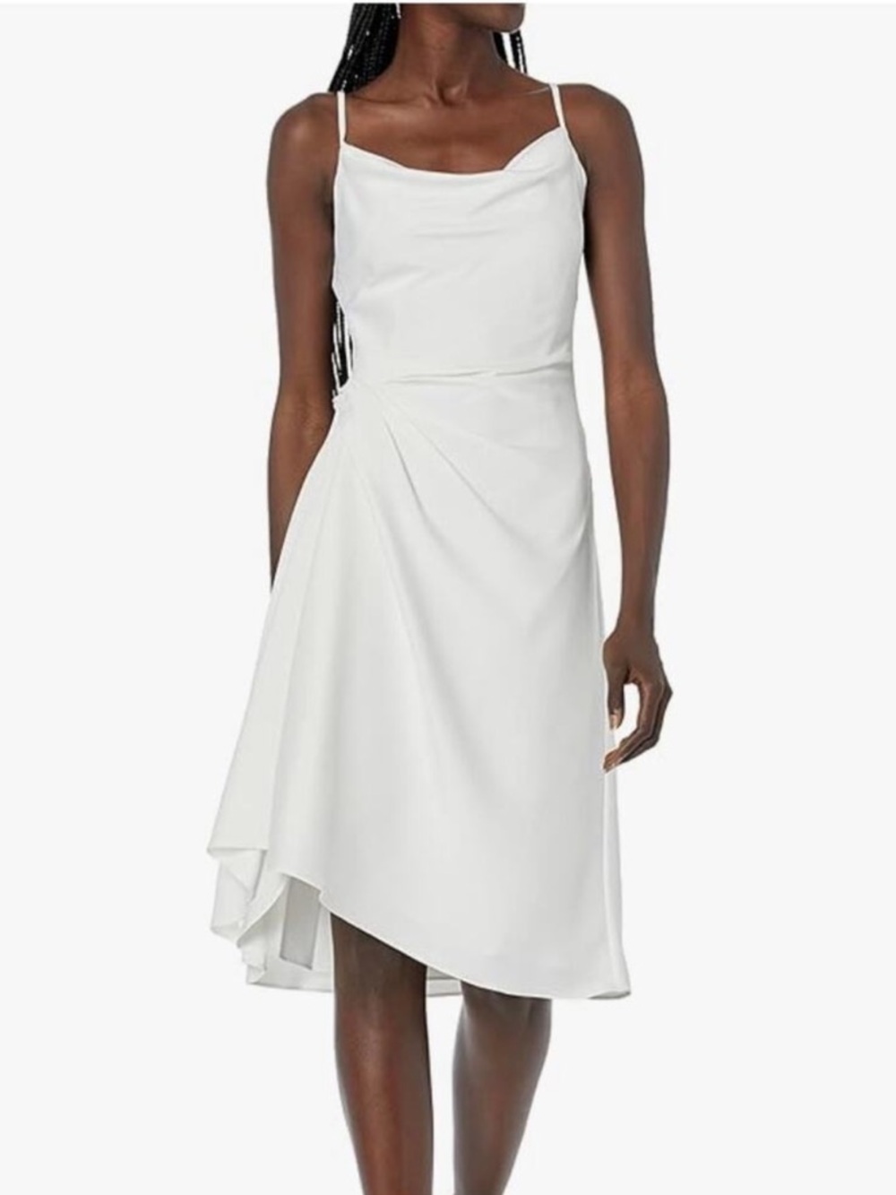 Aidan Mattox 10 Dress Off White Cocktail Medium Y2K Slipdress Minimalist Semi